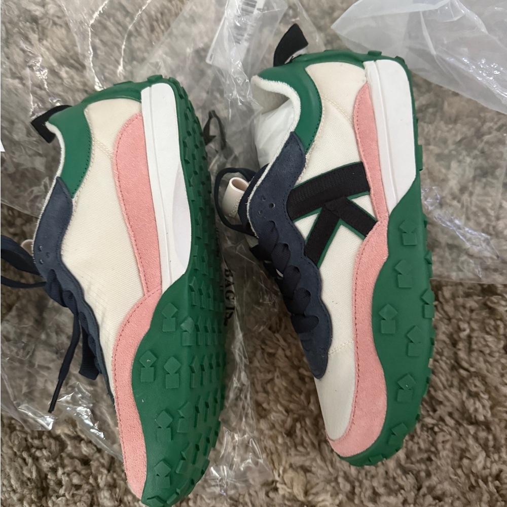 Kate Spade Women's Sneakers in White, Green, and Pink - Picture 3 of 6
